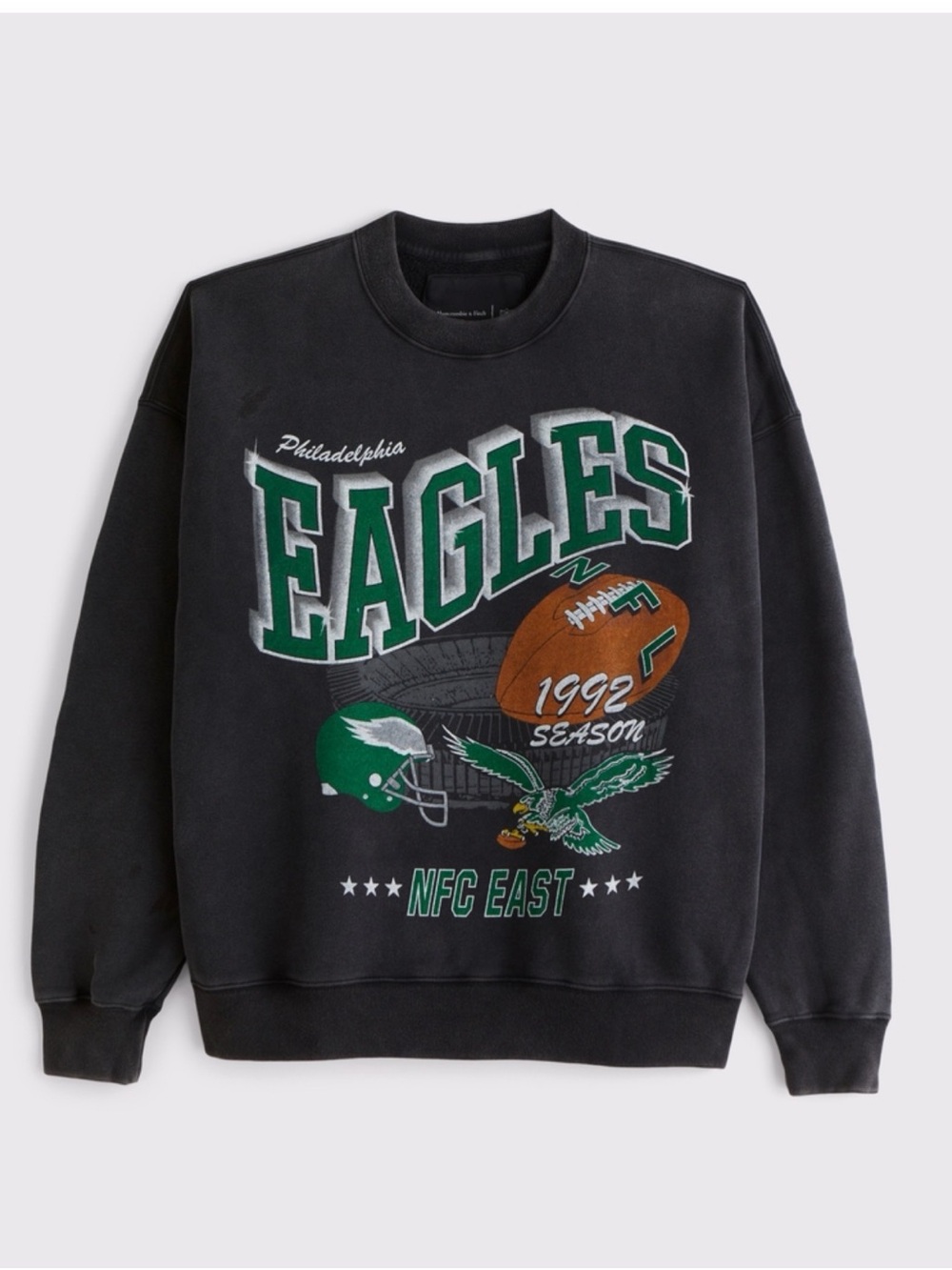 Philadelphia Eagles Black Graphic Crewneck Sweatshirt